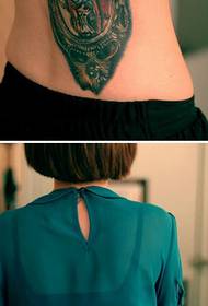 retro creative hourglass side waist tattoo na larawan