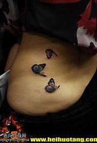 juosmens mėlynas mažas drugelio tatuiruotės modelis