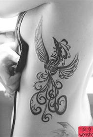 kvinna sidan midjan totem Phoenix tatuering mönster