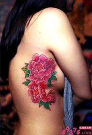 Sexy waist Chinese peony tattoo picture