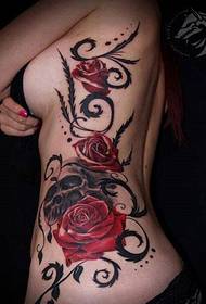 ženský pas barva taro květina tetování vzor obrázek