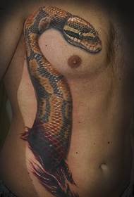sivu vyötärö realistinen käärme tatuointi kuvio jakaminen kuvan