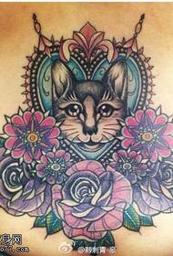 vyötärö väri rakkaus kissa ruusu tatuointi malli