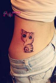 image mignonne de tatouage de taille de chat mignon