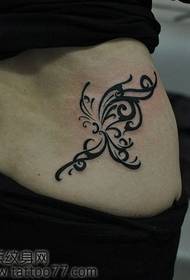 beautiful waist totem butterfly tattoo pattern