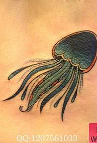 w pasie stylowy wzór tatuażu meduz