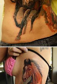 modello del tatuaggio del cavallo della pittura a olio