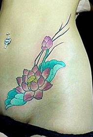 temperamento nobre feminino tatuaxe cintura de cintura de loto fresco