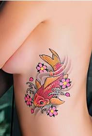 sexy female waist beautiful looking squid tattoo pattern picture