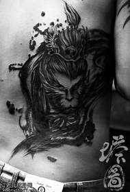 coime taobh ag splancscríobh dúch Qitian Dasheng Sun patrún tatú tattoo