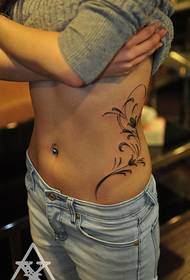 жінка талії красиві мода лотоса Vine татуювання візерунок