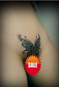 seksuali mergina privačios dalys gražus totemo drugelio tatuiruotės modelio paveikslėlis