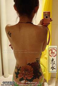 waist glamorous peony tattoo pattern
