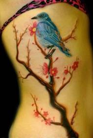 Super tatuaje de cintura de aves ameixa cintura de beleza sexy