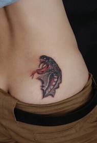 chłopców talii gołębi krwi zła kobra tatuaż wzór obrazu