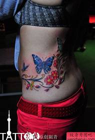 cailíní waist féileacán dath álainn Patrún tattoo Floral fíniúna