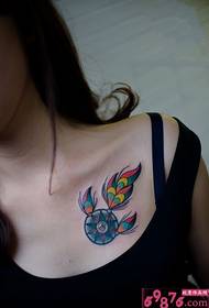 Photo de tatouage de clavicule Indian Catcher