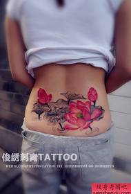 красивая талия красивый вид татуировки лотоса и листьев лотоса