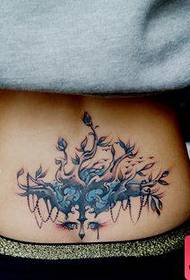 beauty waist popular good-looking small tree tattoo pattern