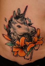 ženský pás farebný jednorožec tetovanie vzor obrázok