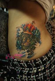 side waist lion king personality tattoo picture
