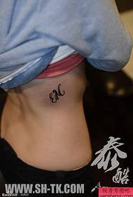 žena boční pas milence Milujte anglické slovo tetování vzor