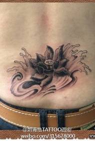 Heren taille mooi zwart en wit lotus tattoo patroon