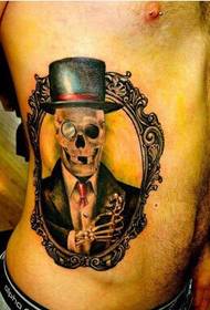 boys waist personality strange gentleman skull tattoo figure
