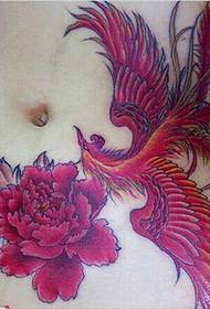sexy middellyf klassieke mooi phony pioen bloem tattoo foto