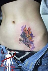 ragazza sexy cintura bella bella angelo tatuaggio tattoo