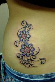 beauty waist four-leaf clover vine tattoo pattern