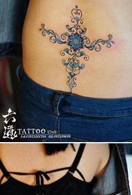 grožis juosmuo gražus vynmedis juosmens gėlių tatuiruotės modelis