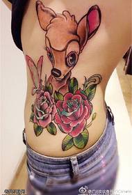 bočný pás farebný kreslený jeleň ružový tetovanie