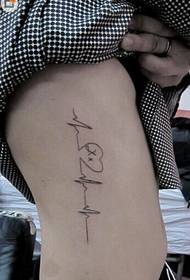 imagem de padrão de tatuagem de ECG de cintura feminina