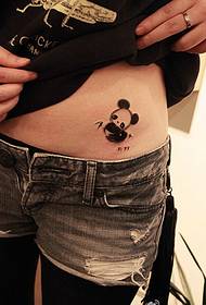 midja bläck panda tatuering mönster bild