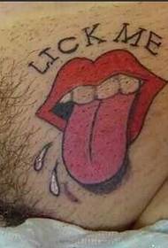 bold sexy girl private parts sexy tongue tattoo picture