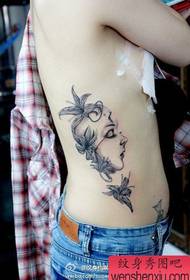 beauty side waist beautiful pop mask tattoo pattern