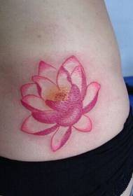 a side waist beautiful lotus tattoo picture