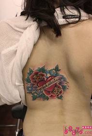 rose red heart waist tattoo picture