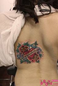 Rose wouj kè tatoo foto