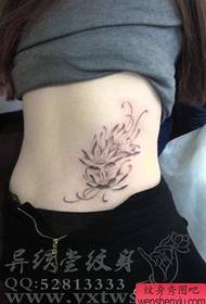vita di ragazze bellissimo modello di tatuaggio di loto grigio nero