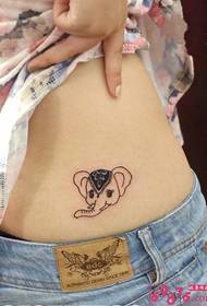 schattige olifant hoofd taille tattoo foto 71103 - prachtige veerzijde taille tattoo foto
