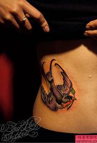 belly swallow tattoo pattern