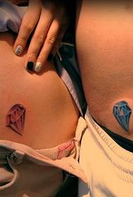пара талії невеликий свіжий татуювання візерунок 71392 - Задній пояс талії колоти невеликий татуювання ван Гог
