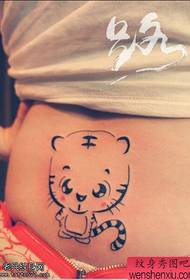 Dames taille schattig tijger tattoo werk