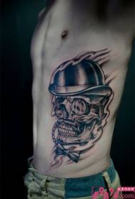 Creatieve gentleman schedel tattoo patroon foto