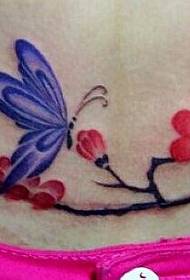 girl waist beautiful peach, butterfly tattoo picture