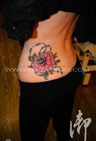 Women scriptor color alvo rosa Tattoo