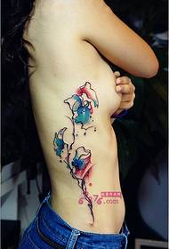 kwiaty sztuki sexy tatuaż obraz talia