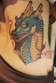 Personnalité latérale à la taille charmante petite image de tatouage Qinglong